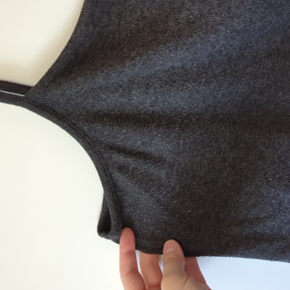 Madewell Brushed Rib Square-Neck Cami Top Gray - Size XL - Picture 6 of 10